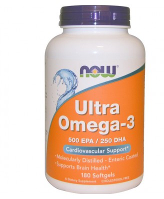 Now Foods, Ultra Omega-3, 500 EPA/250 DHA, 180 Softgels