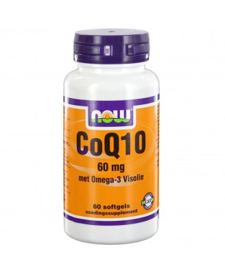 CoQ10 60 mg met Omega-3 Visolie (60 softgels) - NOW Foods