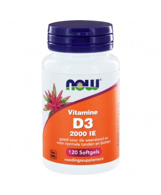 Vitamine D3 2000 IE (120 softgels) - NOW Foods