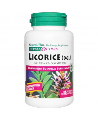 Herbal Actives, Licorice (DGL), 500 mg (60 Veggie Caps) - Nature's Plus