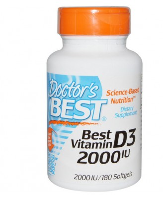 Doctor's Best, Best Vitamin D3, 2000 IU, 180 Softgels