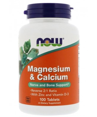 Magnesium en Calcium 2:1 (100 tabs) - NOW Foods