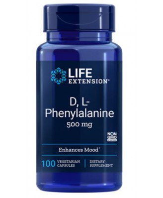 D,L-Fenylalanine Capsules 500 Mg - 100 Vegitarische Capsules - Life Extension