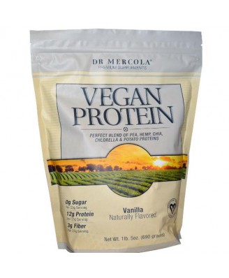 Vegan eiwit proteine, vanille smaak (690 g) - Dr. Mercola