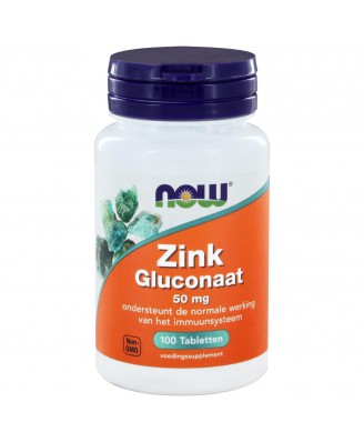Zink Gluconaat 50 mg (100 tabs) - NOW Foods
