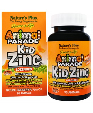 Kid Zinc Lozenges, Natural Tangerine Flavor (90 Animals) - Nature's Plus