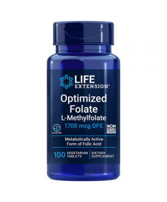 Geoptimaliseerd Foliumzuur (L-Methylfolate), 1000 mcg (100 Veggie Caps) - Life Extension