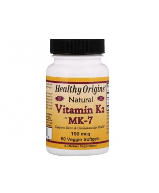 Natural Vitamin K2 as MK-7 100 mcg (60 Veggie Softgels) - Healthy Origins