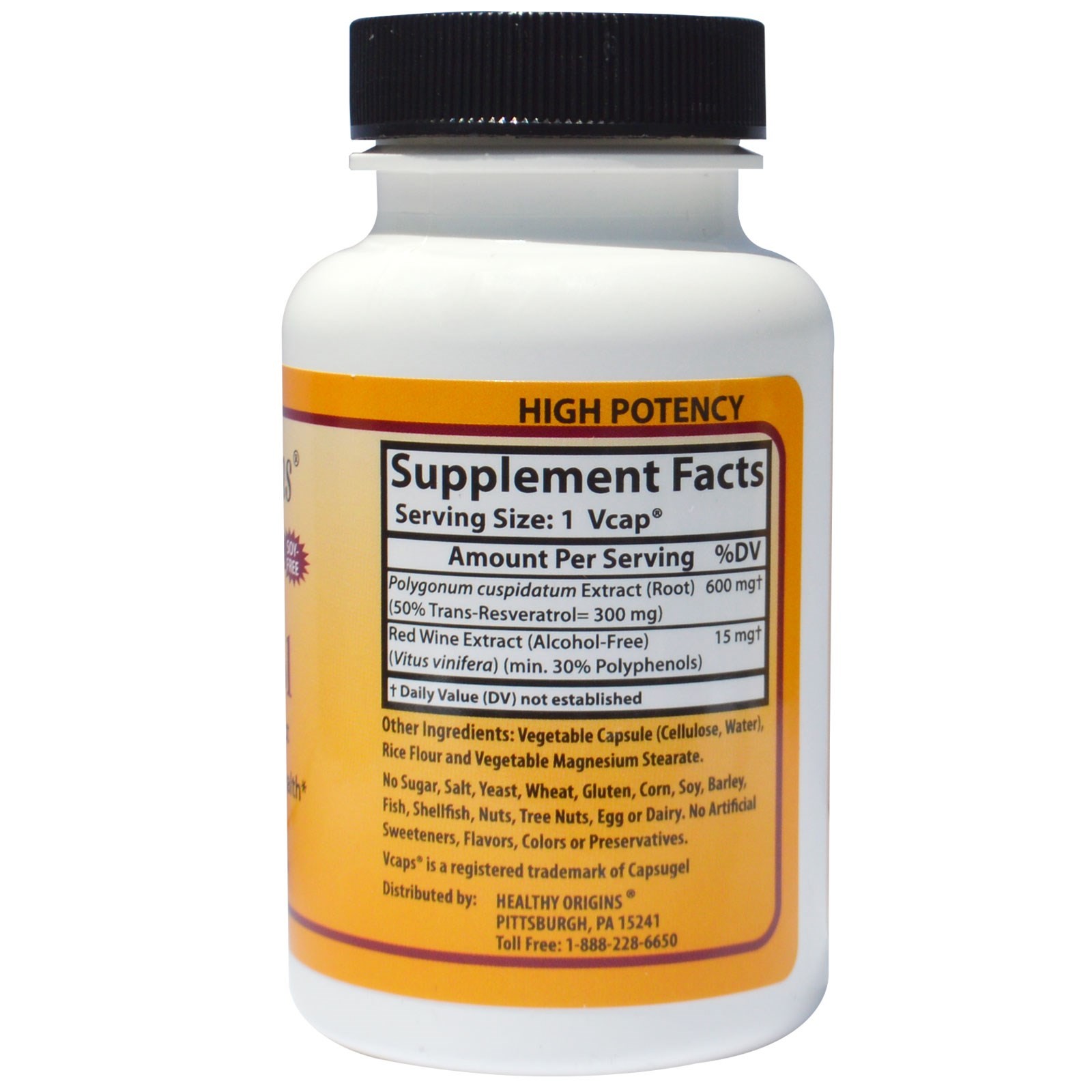 Koop Healthy Origins, Resveratrol With Red Wine Extract, 300 mg, 60 Ve