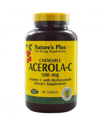 Chewable Acerola-C- Vitamin C with Bioflavonoids- 500 mg (90 Tablets) - Nature's Plus