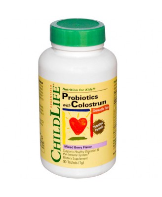 Probiotica met colostrum, gemengde bessen smaak (90 kauwtabletten) - ChildLife