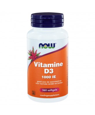 Vitamine D3 1000 IE (360 softgels) - NOW Foods